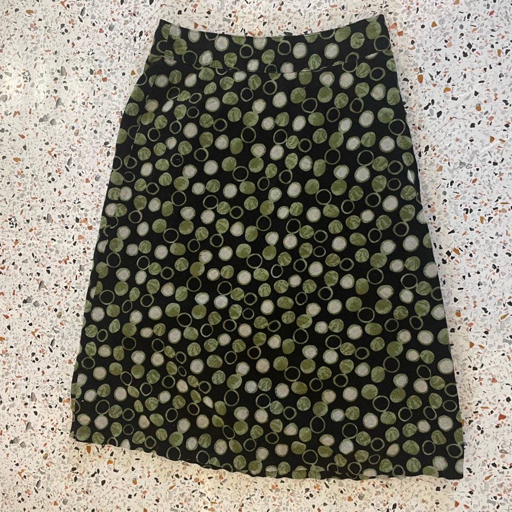 Christopher and Banks Green Circle Corduroy Skirt